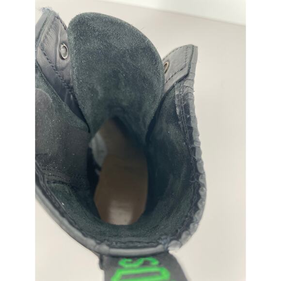 Solovair 11-Eye Derby Boot Inside Zip Black Womens 8 Mens 7 - Picture 12 of 15